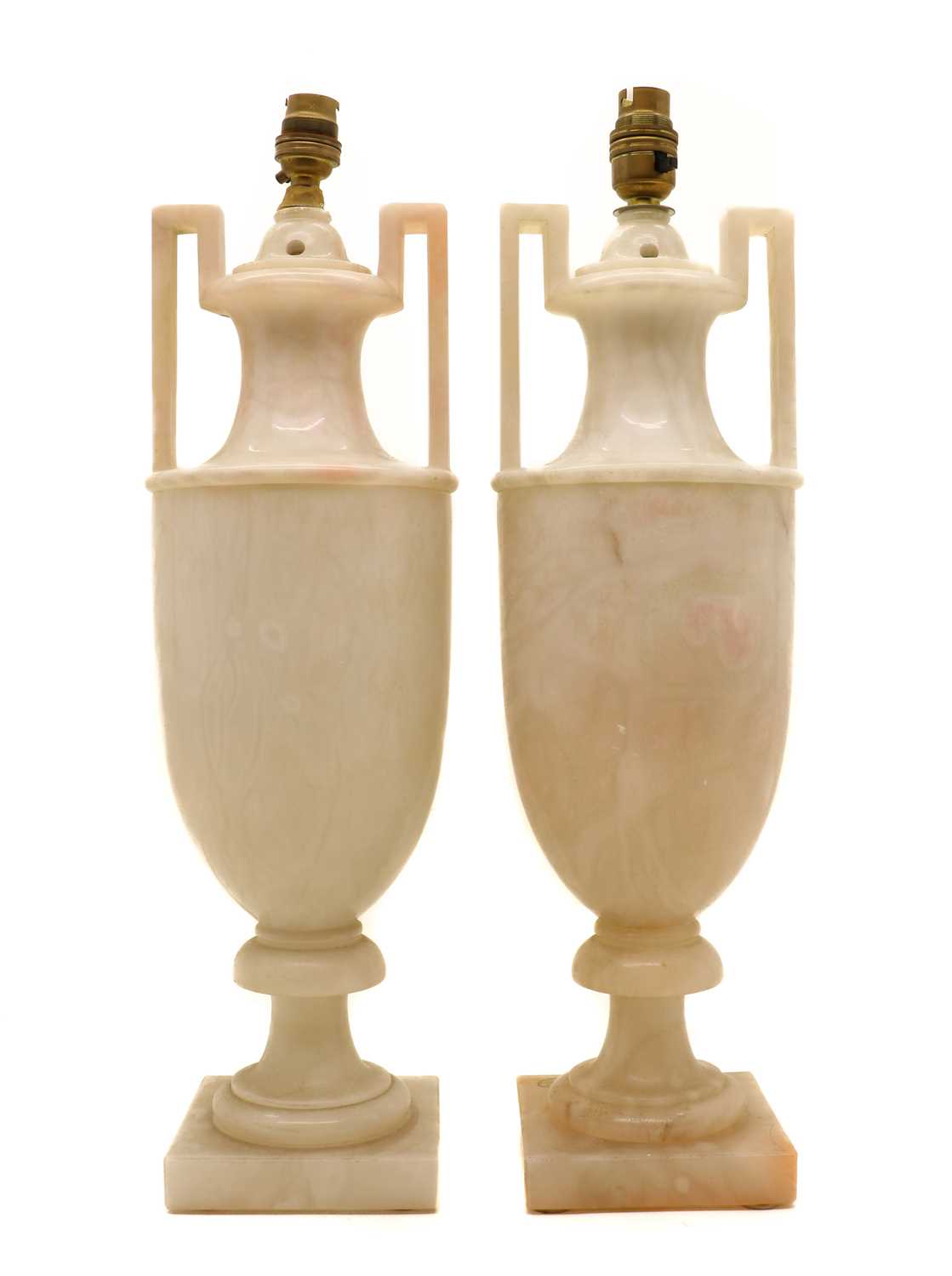 A pair of Italian alabaster urn lamps, - Image 2 of 5