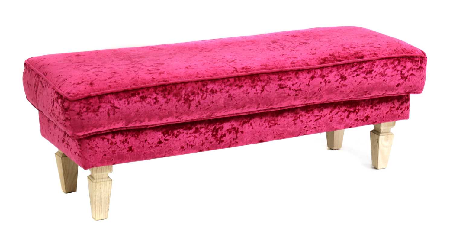 A modern rectangular footstool,