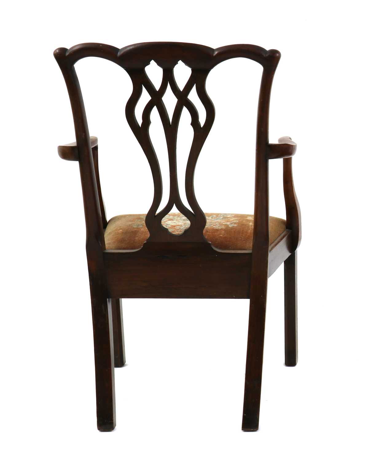 A near pair of George III mahogany elbow chairs, - Image 3 of 4