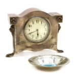 A French silver plated mantel timepiece