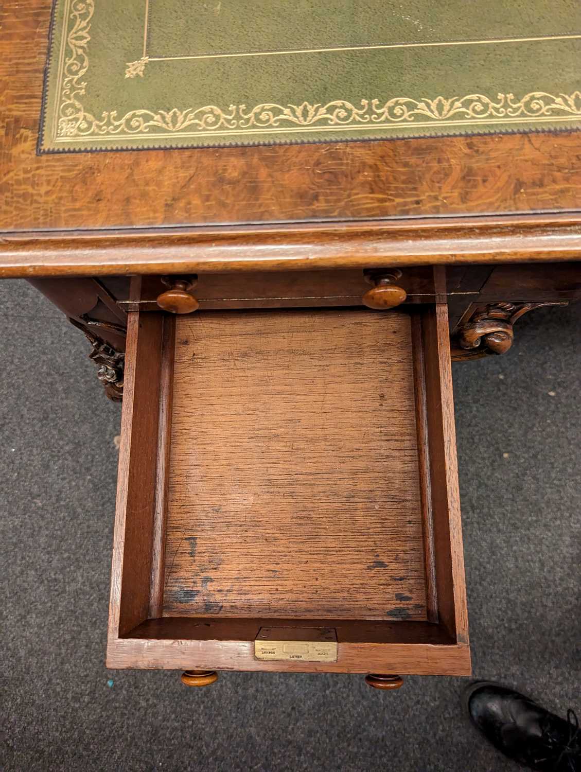 A Victorian walnut writing desk, - Image 27 of 40