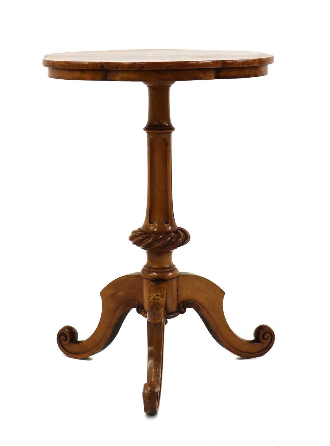 A Victorian bird's eye maple tripod table, - Image 3 of 27