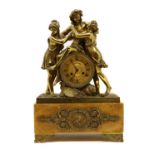 A French Empire gilt metal mantel clock