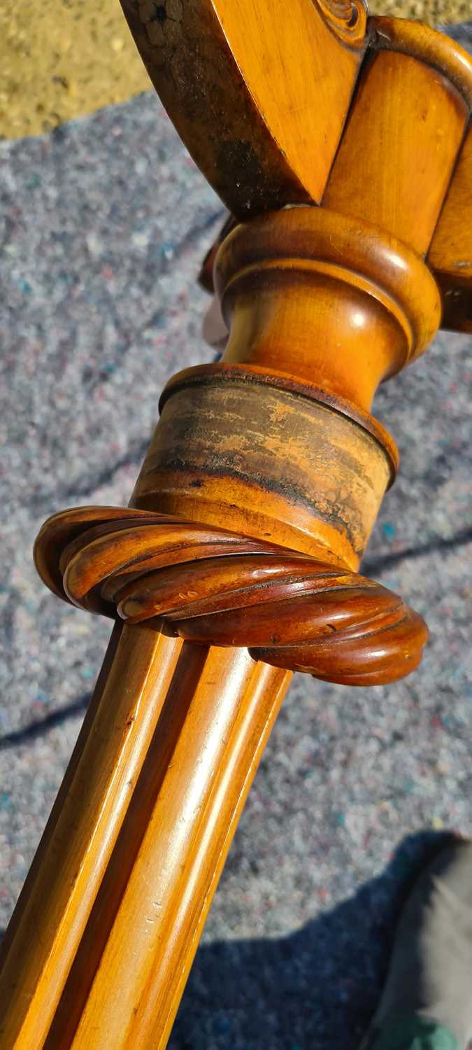 A Victorian bird's eye maple tripod table, - Image 16 of 27