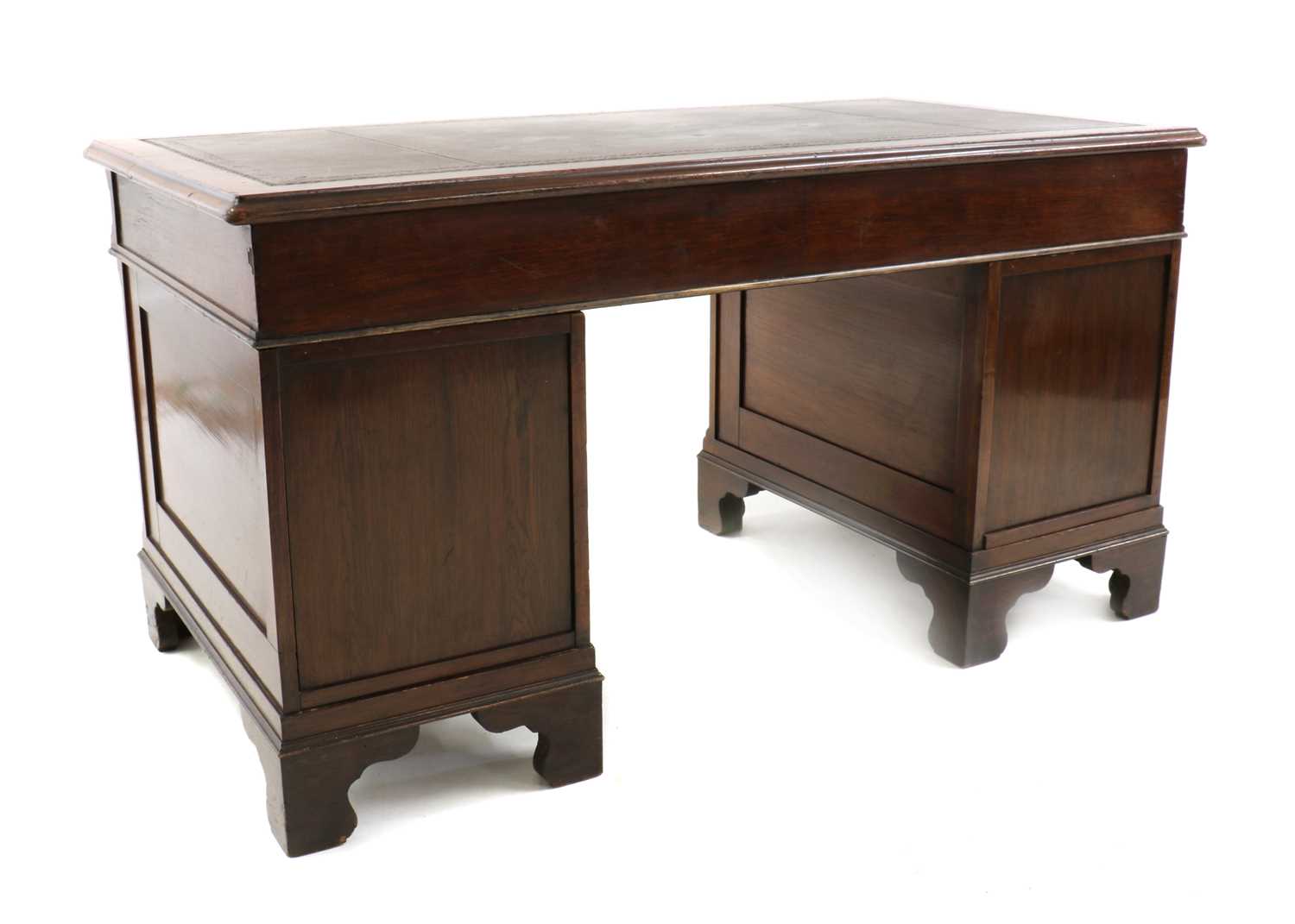 An Edwardian mahogany pedestal desk - Image 2 of 43