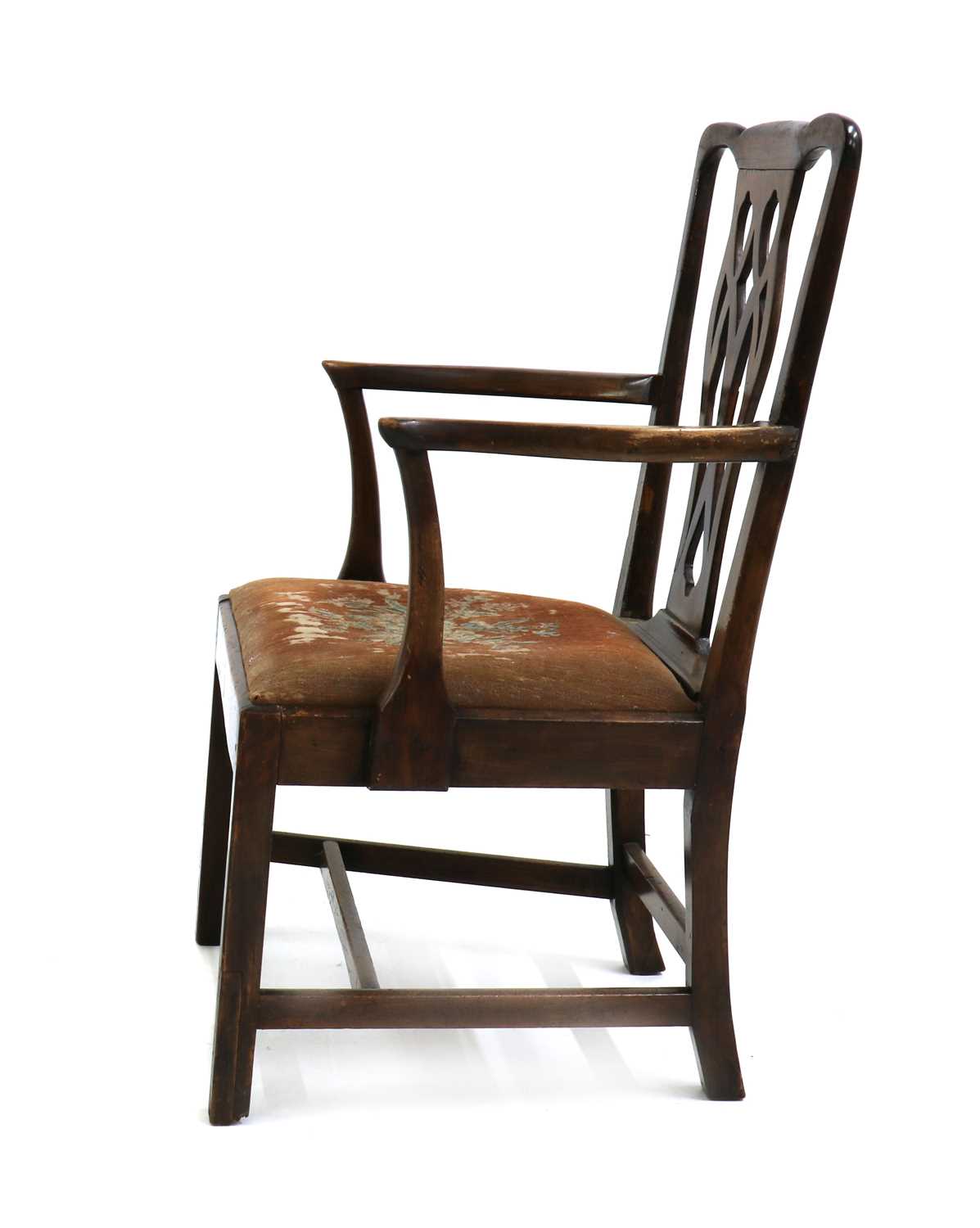 A near pair of George III mahogany elbow chairs, - Image 2 of 4