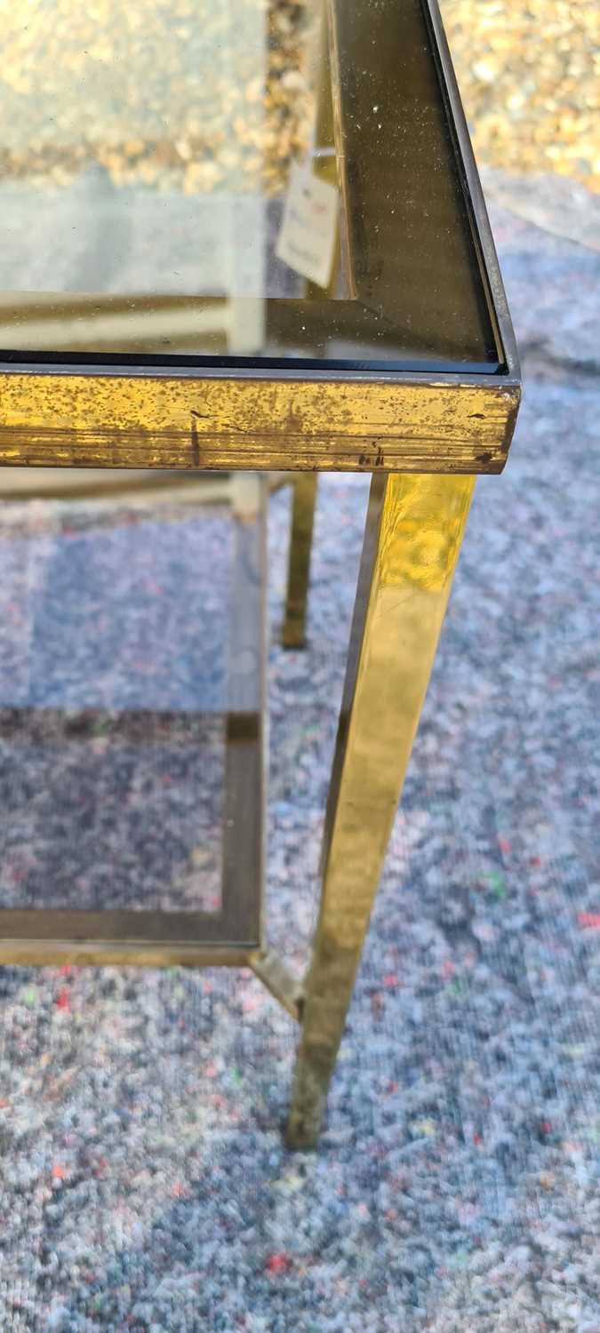 A pair of two tiered brass side tables, - Image 13 of 21