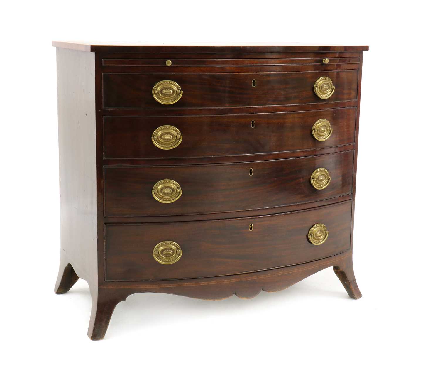 A Regency mahogany bachelor's bow front chest of drawers