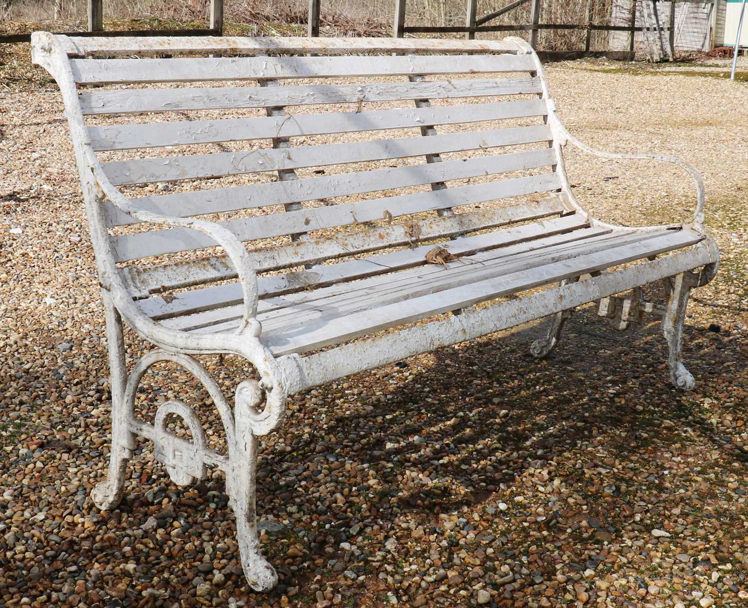 A Victorian cast iron garden bench