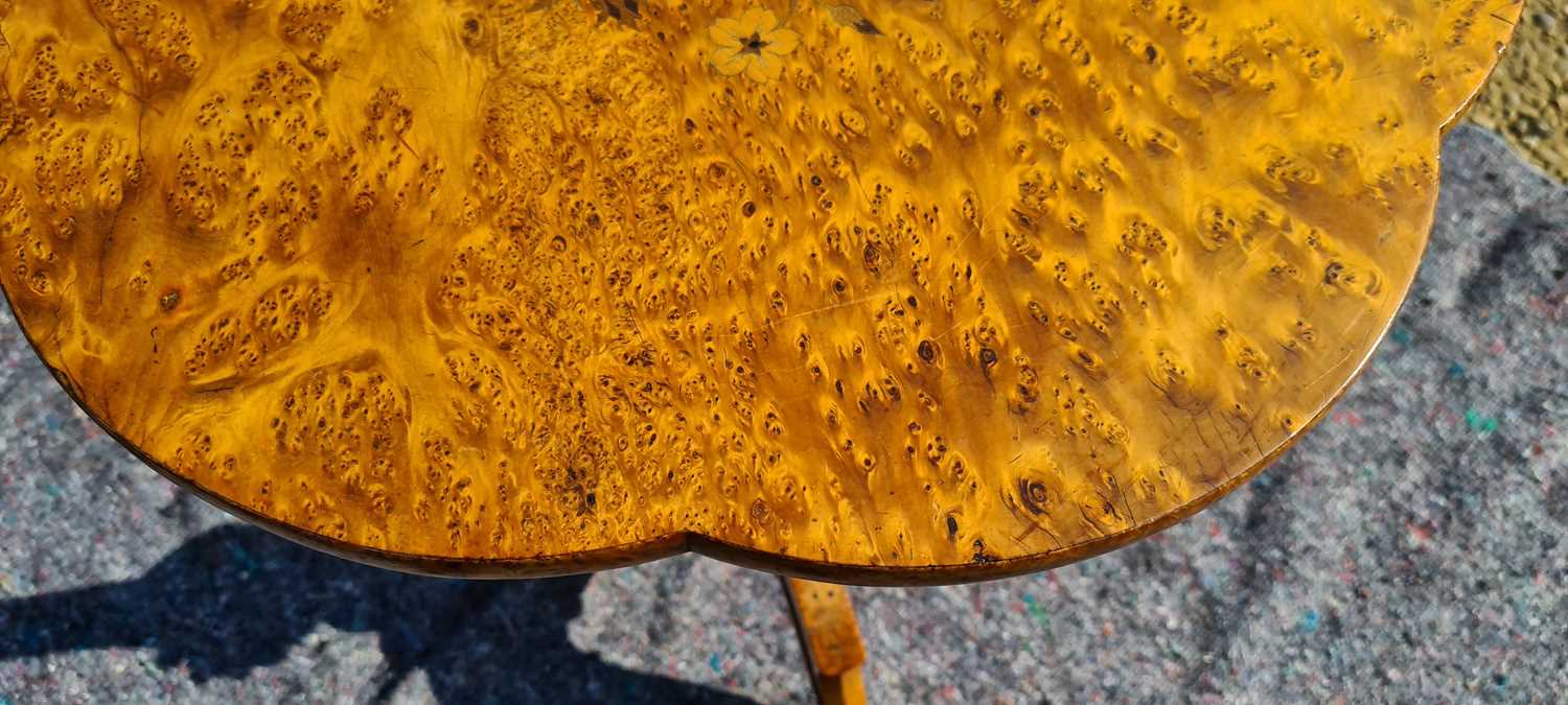 A Victorian bird's eye maple tripod table, - Image 11 of 27