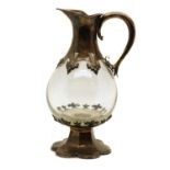A Victorian silver-mounted claret jug,