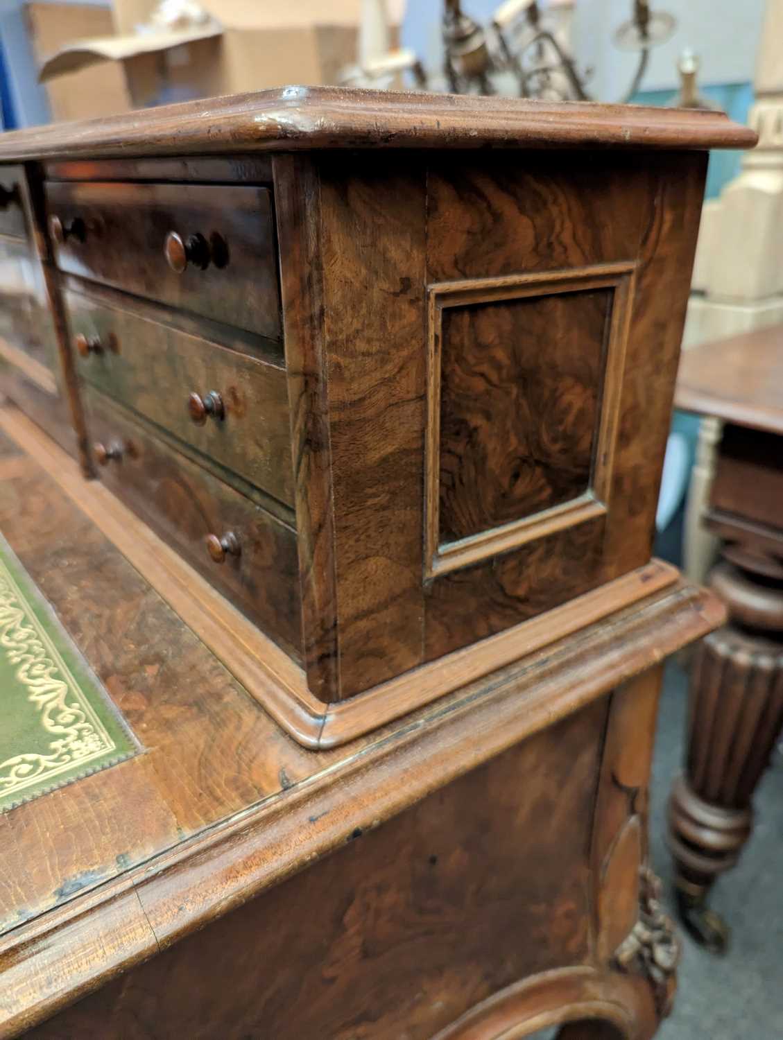 A Victorian walnut writing desk, - Image 20 of 40