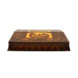 A Victorian Tunbridge ware and rosewood writing slope,