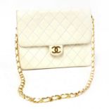 A Chanel vintage cream single flap bag,