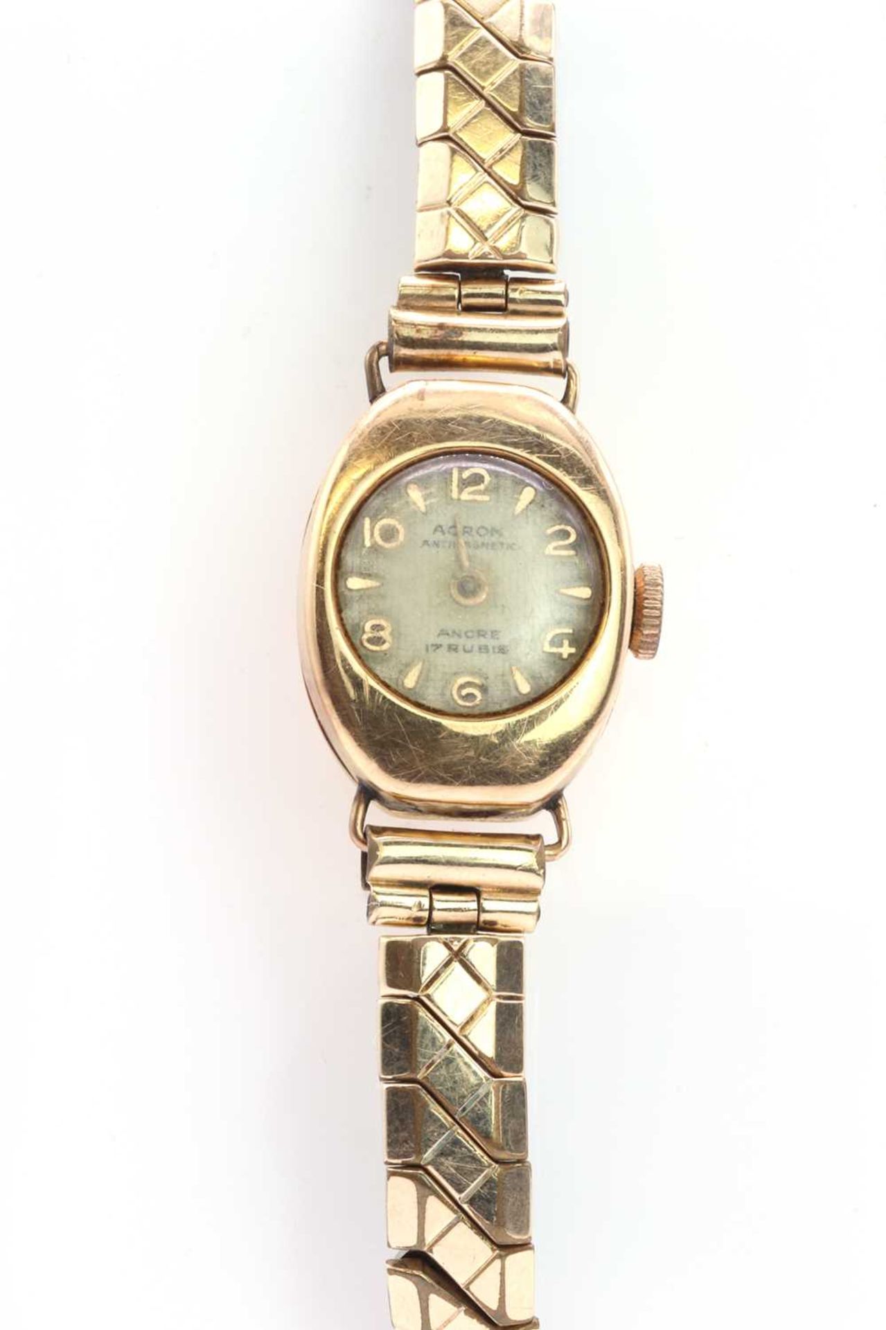 A Ladies' 18ct gold Acron mechanical bracelet watch,