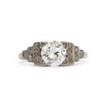 A single stone diamond ring,