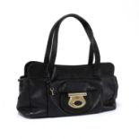 A Tods black leather shoulder bag,