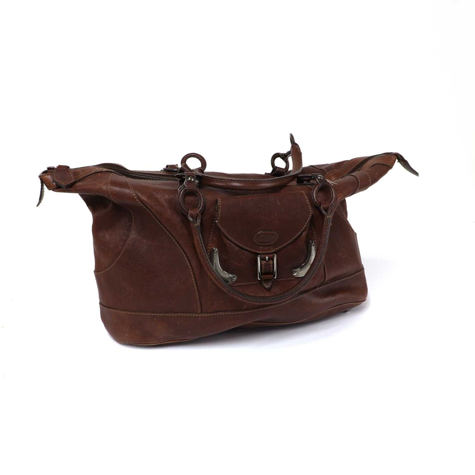 A Tods brown leather shopper tote,