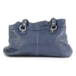 A Coach blue leather handbag,