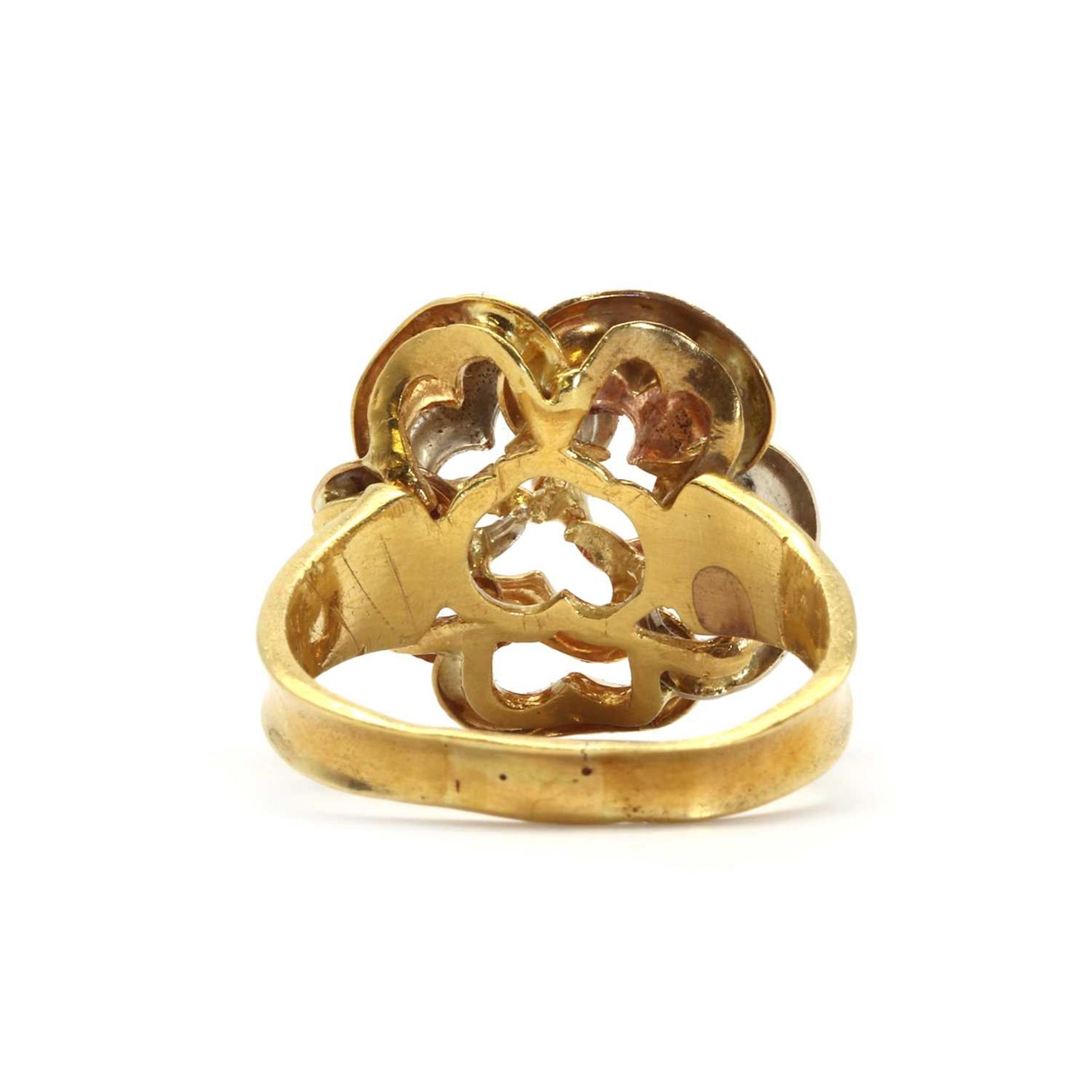 A two colour gold rose design ring, - Image 2 of 3