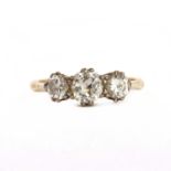 A three stone diamond ring,