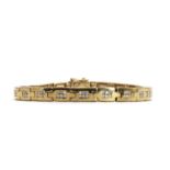 A 9ct gold diamond panel bracelet,