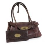 A Mulberry chocolate brown East West Bayswater handbag, and a Mulberry Continental purse