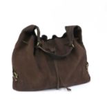 A Burberry brown suede drawstring hobo bag,