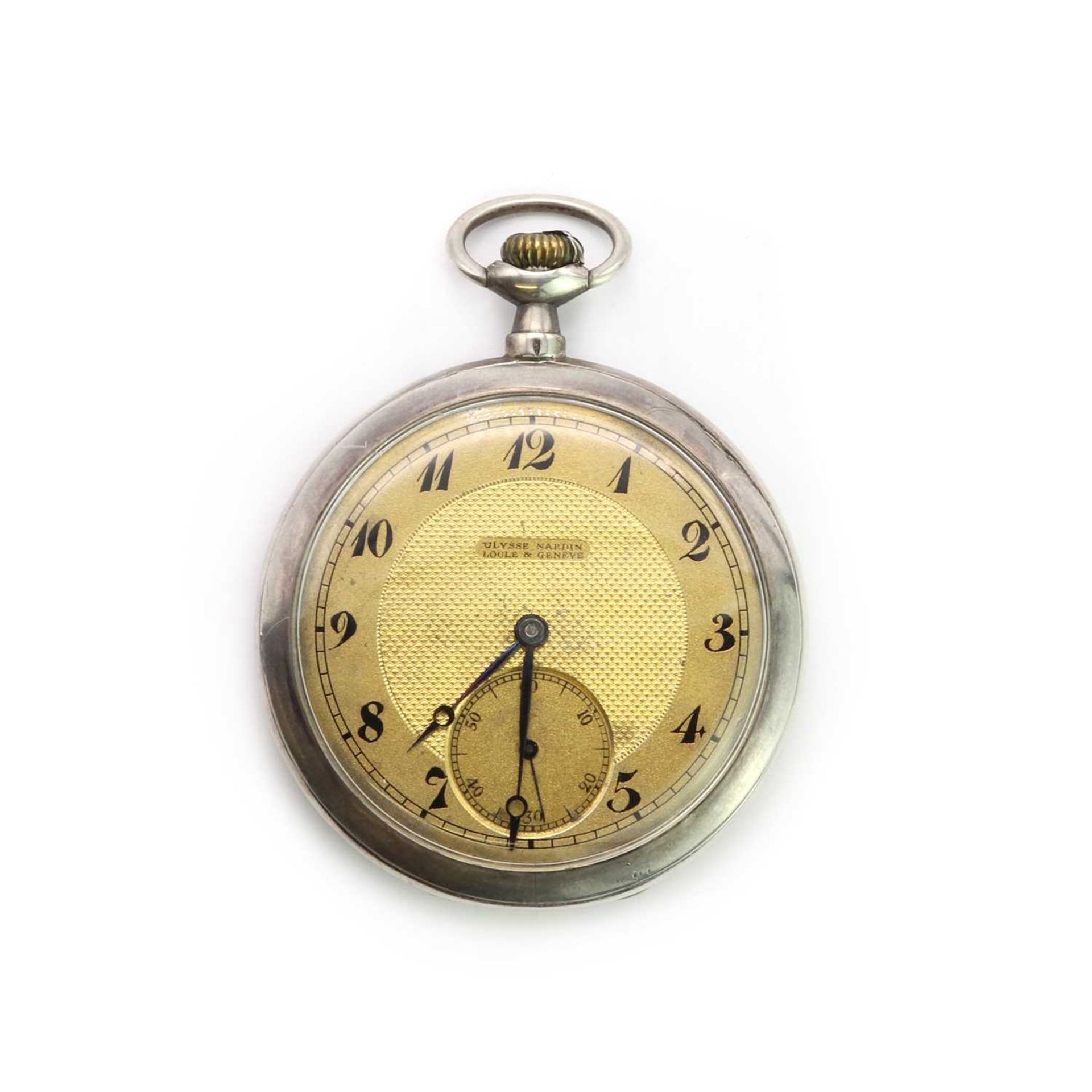 A silver Ulysse Nardin open faced pocket watch,