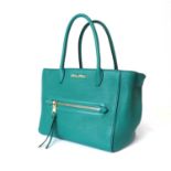 A Miu Miu green leather shoulder tote,