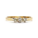 A three stone diamond ring,