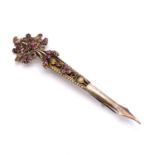 A Sri Lankan silver gilt Kondakoora hairpin brooch,