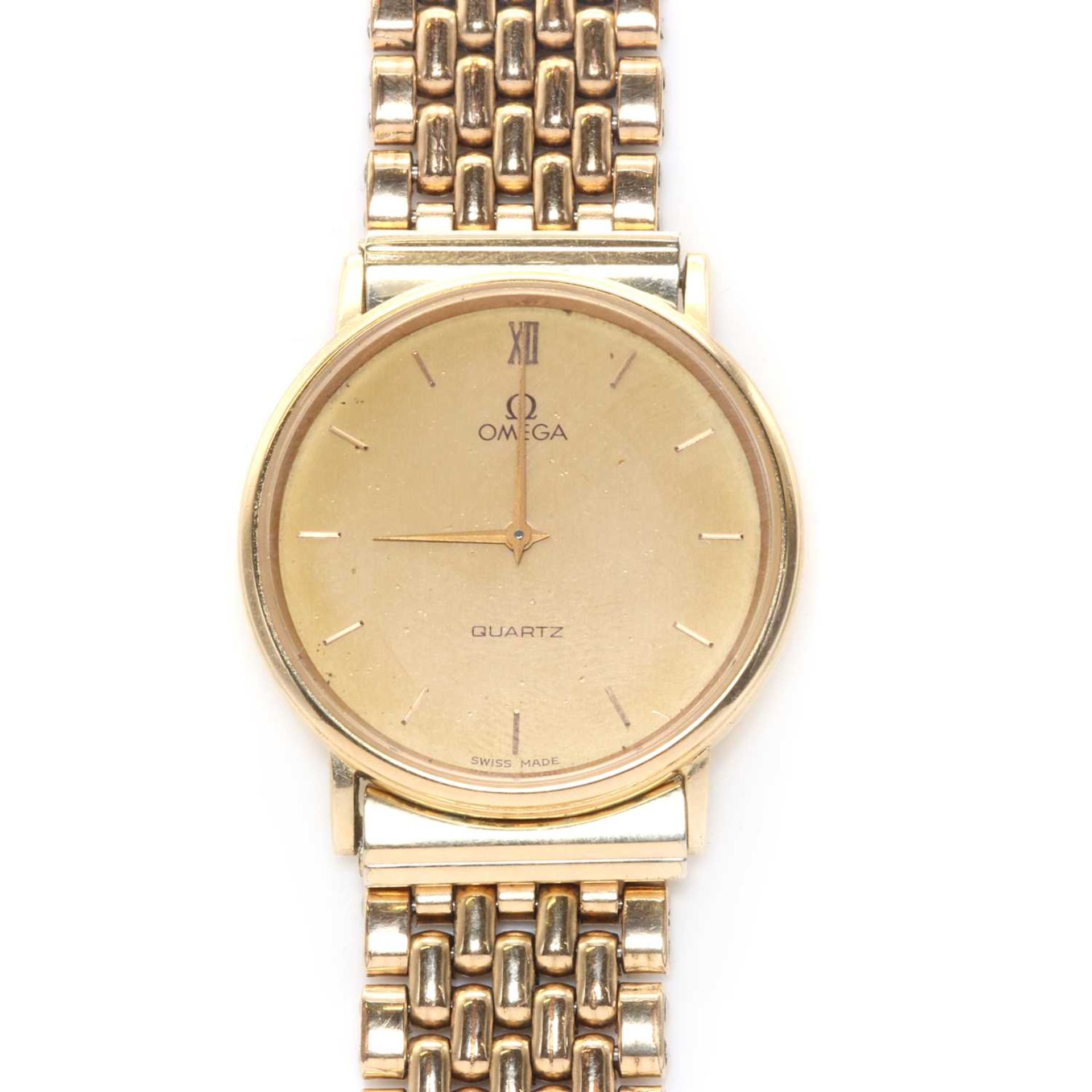 A 9ct gold Omega De Ville quartz bracelet watch,