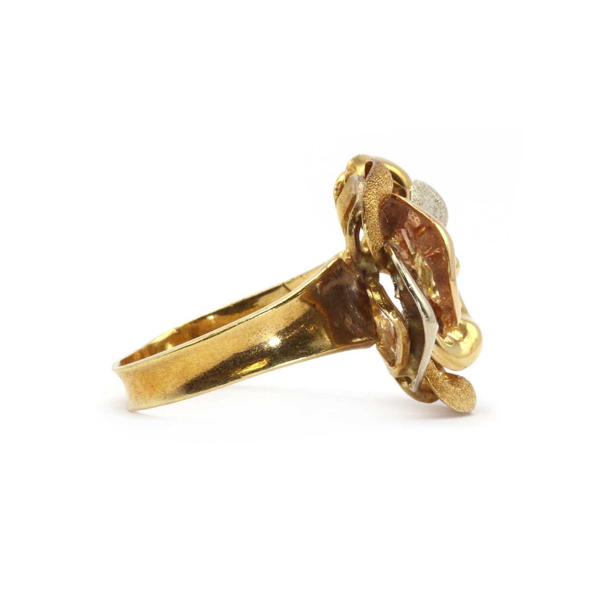 A two colour gold rose design ring, - Image 3 of 3