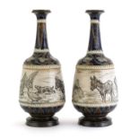 A pair of Doulton Lambeth stoneware vases,