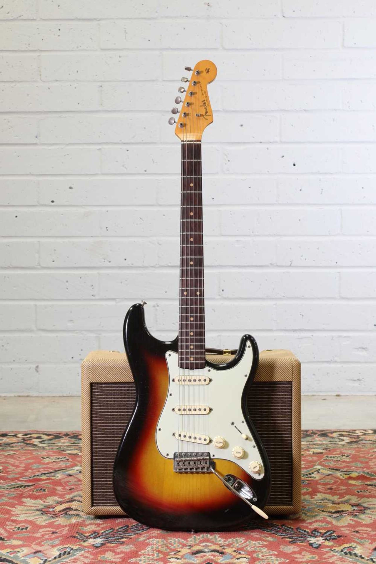 A 1963 Fender Stratocaster electric guitar,