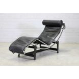 An Italian 'LC4' chromed reclining chair,