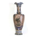 A large Doulton Lambeth stoneware vase,