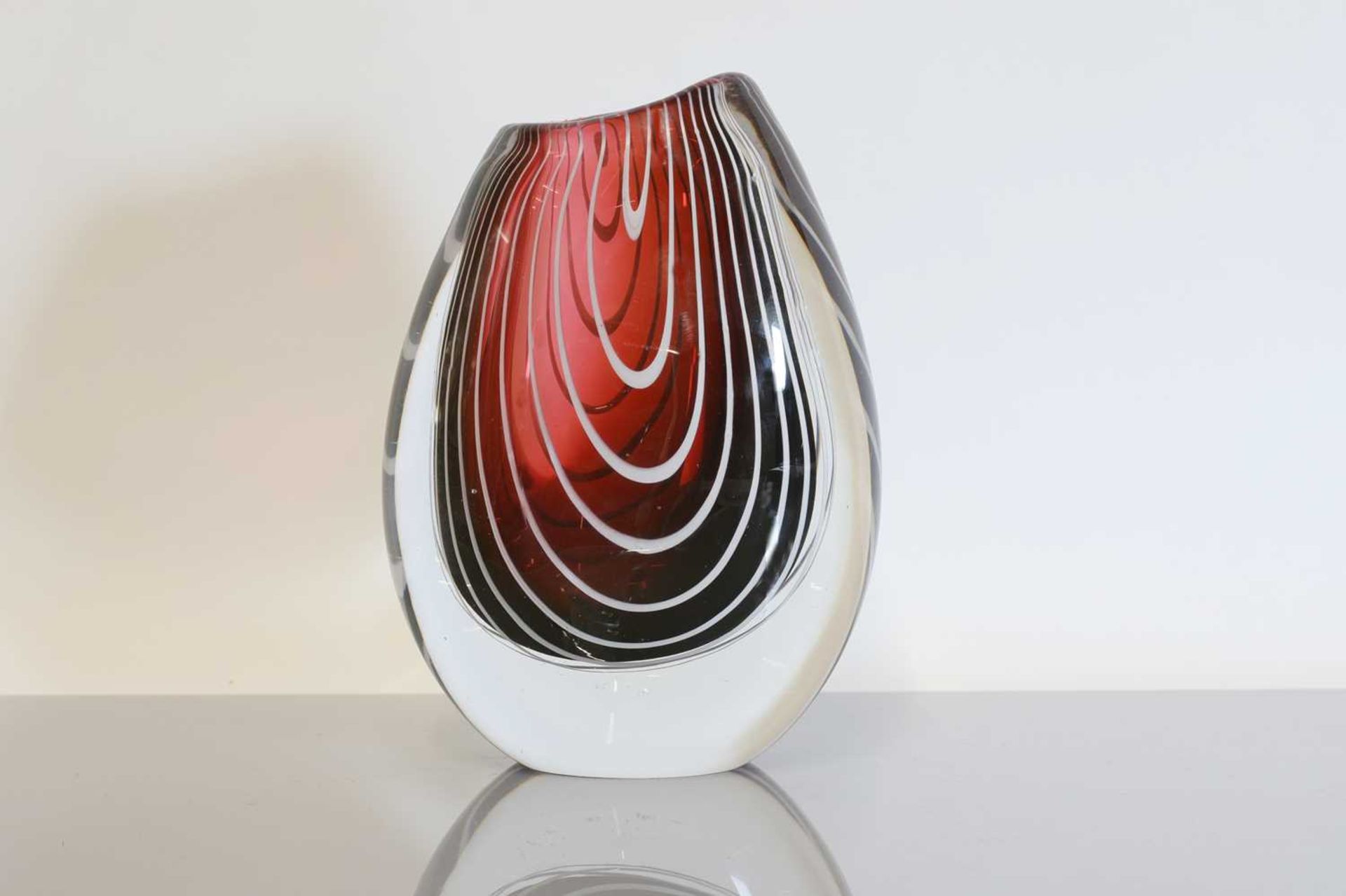 A Swedish Kosta 'Zebra' glass vase,