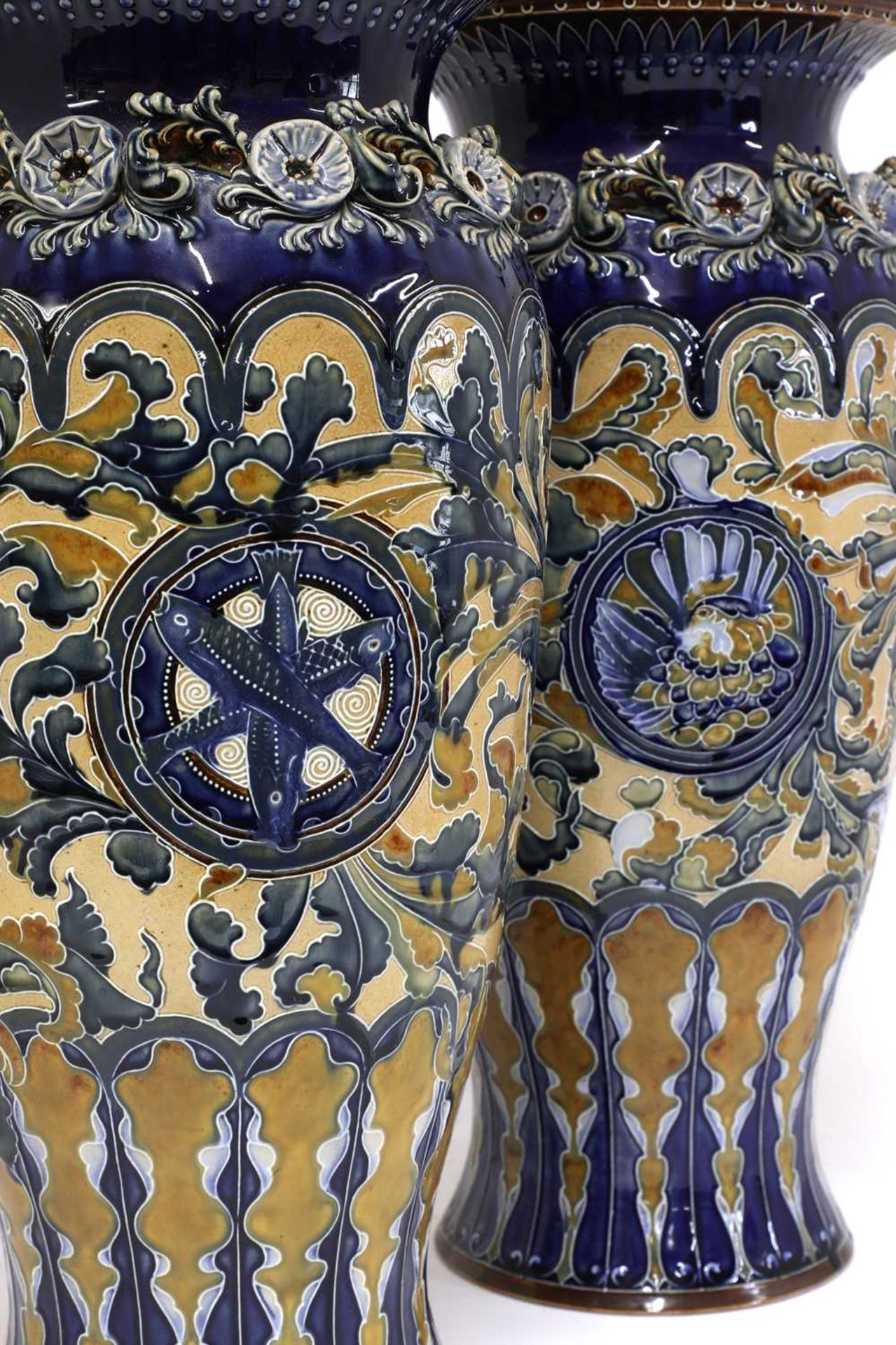 A pair of Doulton Lambeth stoneware vases, - Image 4 of 4