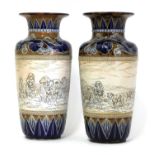 A pair of Doulton Lambeth vases,