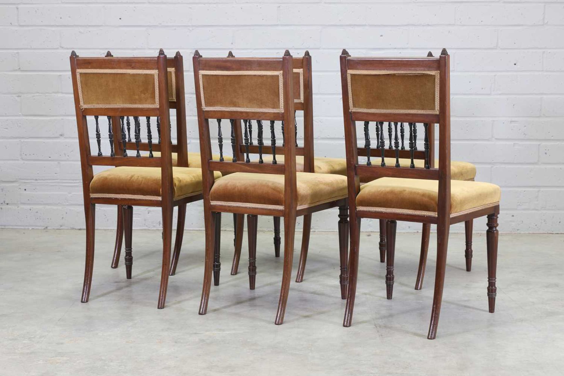 A set of six rosewood and ebony dining chairs, - Bild 2 aus 2