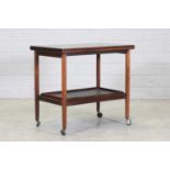 A Danish rosewood flip-top tea trolley,