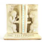A Doulton stoneware spill vase, 'The Telephone/Good News',