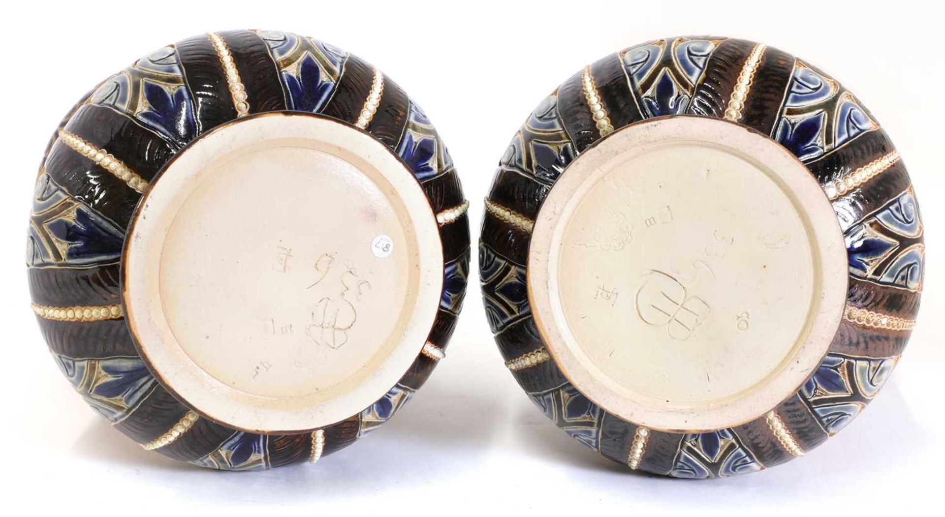 A pair of Doulton Lambeth stoneware vases, - Image 4 of 4