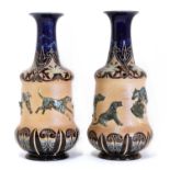 A pair of Doulton Lambeth stoneware vases,