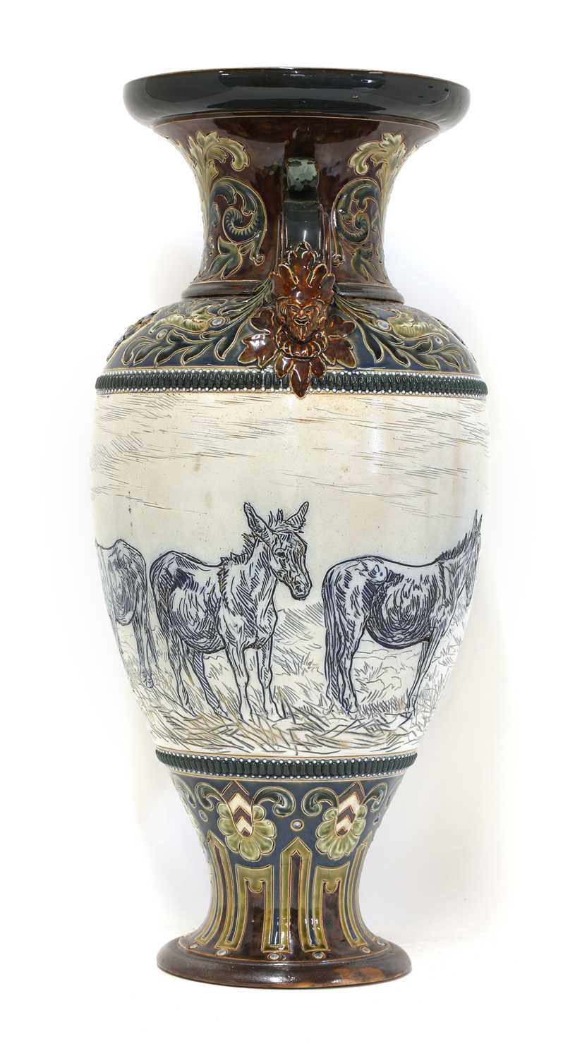 A large Doulton Lambeth stoneware vase, - Image 4 of 4