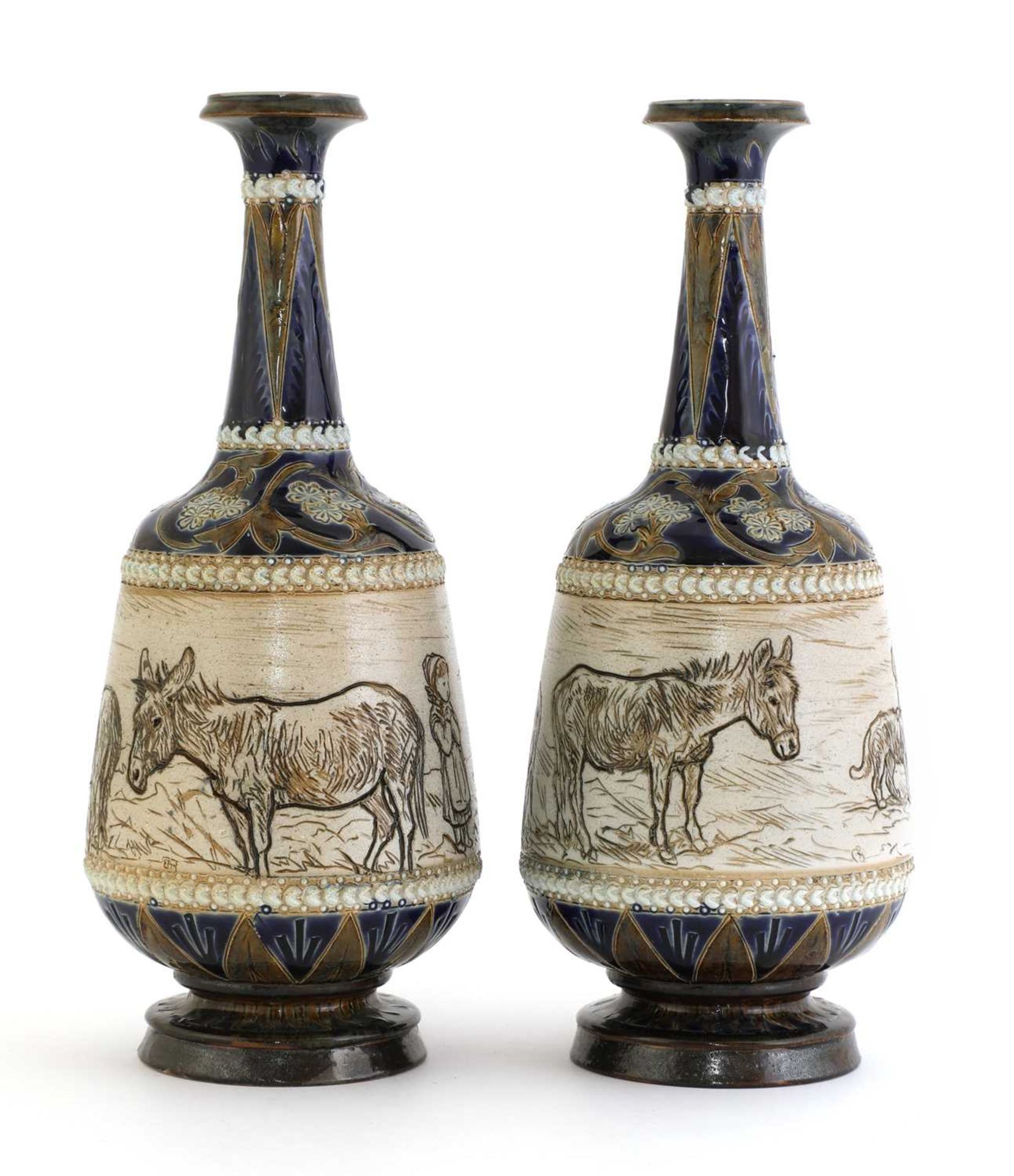 A pair of Doulton Lambeth stoneware vases, - Image 5 of 8