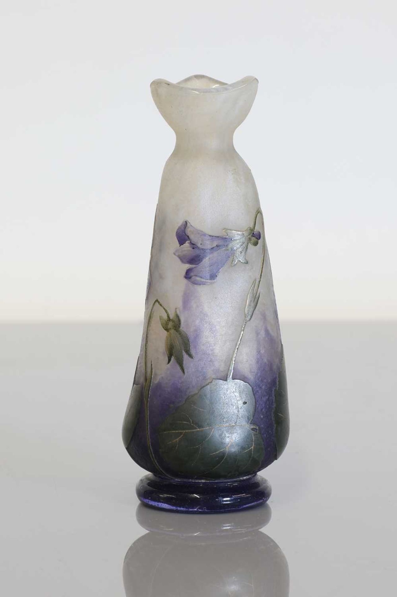 A Daum 'Violets' cameo glass vase,