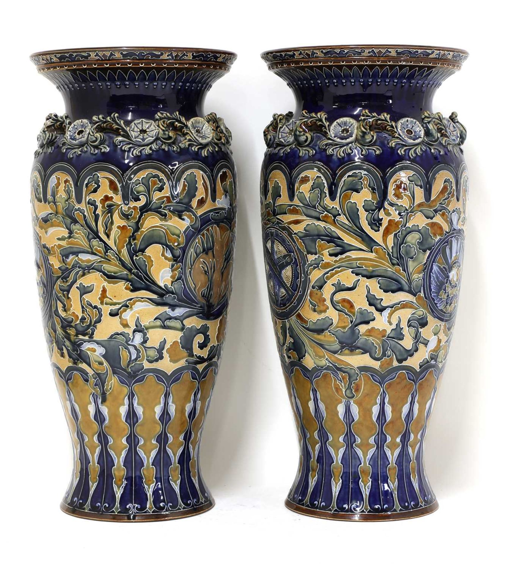A pair of Doulton Lambeth stoneware vases, - Image 3 of 4